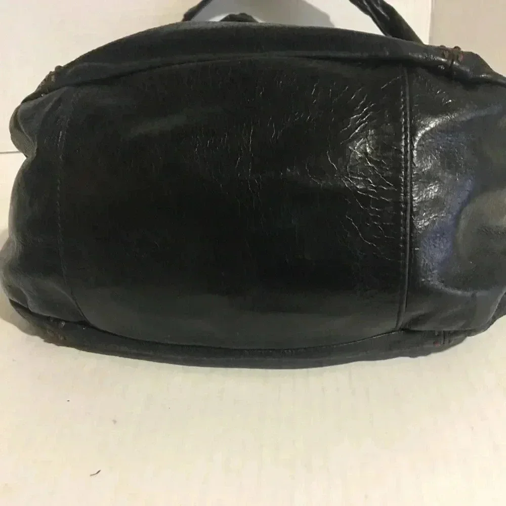 B. Makowsky Black leather hobo leather
